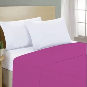 Flat <b>Sheet</b> 150x300cm 100% Cotton Fuchsia <b>For</b> Uk <b>Single</b> <b>Bed</b> Size - Product Image 3