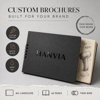 Portefeuille de croquis de conception de concept de produit industriel personnalisé, format A4, paysage, reliure spirale, couverture souple, noir mat, brochure prototype