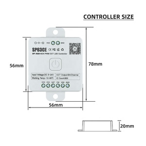 Spi RGB + 2CH PWM LED Strip ánh sáng CCT Led điều khiển sp63ce thông minh LED dimmer - Product Image 3