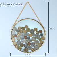 Cadre en métal avec panneau en verre pour collection de pièces de monnaie, boîte de présentation ronde pour pièces de monnaie