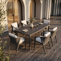 Fauteuil de salle à manger d'extérieur en aluminium haut de gamme, résistant aux intempéries, design minimaliste, pour les développeurs de communautés fermées