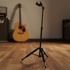 Support de guitare réglable en hauteur Dbwholesale, en alliage d'aluminium, style trépied, pour guitare acoustique, électrique et basse - Product Image 2