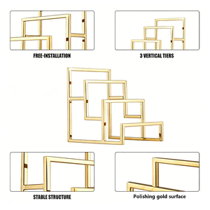 Support de présentation élégant pour sac <span class=keywords><strong>à</strong></span> main en or, 3 niveaux - Product Image 6