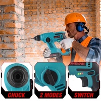 Marteau perforateur électrique multifonctionnel sans fil rechargeable 850W 3600 tr/min 220V avec moteur sans balais 5600 IPM