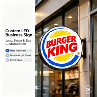 Enseigne lumineuse LED personnalisée en alliage d'aluminium, panneau décoratif intérieur/extérieur pour entreprise, devanture de magasin, boîte plate 5000 lumens, étanche