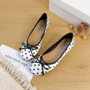 Zapatos Planos de Ballet con Plataforma y Punta Redonda con Lazo de Puntos Franceses para Mujer, Talla Grande 2026, Zapatos de Moda - Product Image 6
