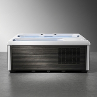 Bain froid en acrylique, combo bain froid et spa, avec 21 jets en acier inoxydable, refroidisseur 1 CV, couverture thermique incluse