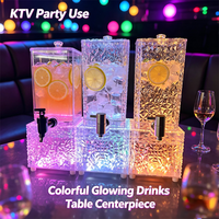 Tour à Boissons LED en Acrylique avec Logo Personnalisé, Distributeur de Jus Lumineux Rechargeable pour Bar, Pub, Fêtes et Traiteur