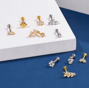 Vintage Fashion Titanium Zircon Labret Lip <b>Piercing</b> <b>Earrings</b> for Wedding Engagement Gift - Product Image 2
