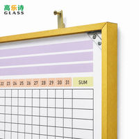 Tableau blanc magnétique double face 45x60cm-120x240cm, tableau de planification imprimé et tableau effaçable à sec vierge avec cadre doré pour le bureau et la maison