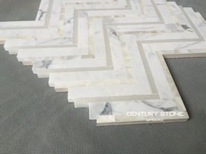 Ý Calacatta Mix Mẹ Của Ngọc Trai Vỏ Trắng Xương Cá Tấm Gạch Mosaic - Product Image 6