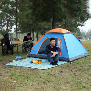 Shengyuan <b>2</b>-3 <b>Person</b> Quick Opening Camping <b>Tent</b> Automatic Single Layer With Two Doors Fiberglass Pole <b>Waterproof</b> 1500mm - Product Image 1