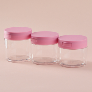 Pot de lingettes démaquillantes torsadées cosmétiques en plastique rond de couleur rose pour démaquillant avec couvercles 50g 100g 120g 150g - Product Image 5