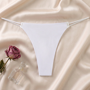 Tangas de seda helada sin costuras para mujer al por mayor, bragas invisibles de tiro bajo con espalda en T, ropa interior transpirable para mujer - Product Image 2