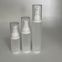 Flacon pompe sans air givré populaire de 15 ml, 30 ml, 50 ml pour sérum et lotion de soin de la peau, sérigraphié
