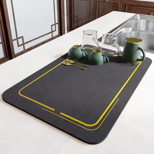 Zarte Geschirr trocknungs matte Kieselgur PVC Absorbierende Küchen matte Neu Multifunktion ale Geschirr trocknungs matte für die Küche