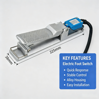 Pédale de commande électrique industrielle momentanée en aluminium avec câble en caoutchouc de 1 m pour machines de sablage Born Machinery AC/DC