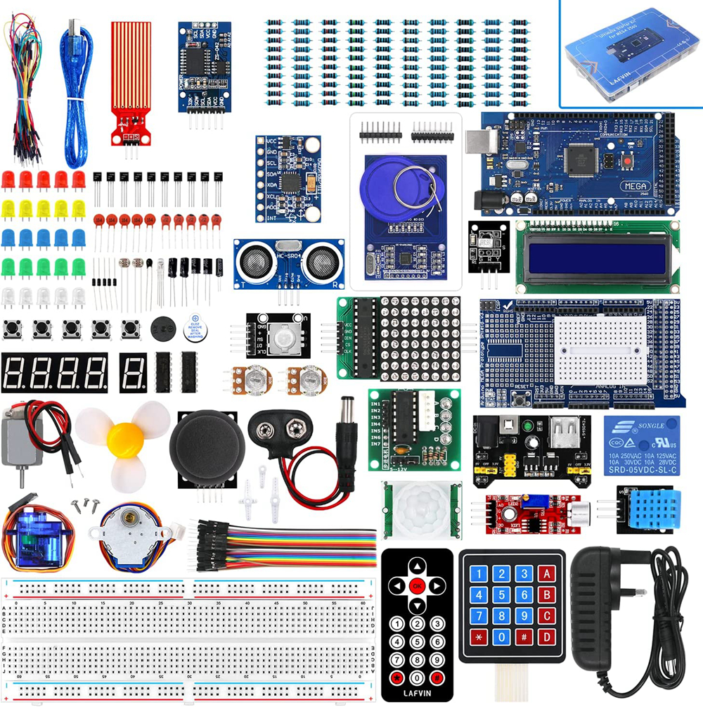 LAFVIN Arduino मेगा 2560 के लिए परियोजना सबसे पूरा स्टार्टर किट Mega2560 नैनो के साथ LCD1602 आईआईसी/अल्ट्रासोनिक सेंसर/ट्यूटोरियल