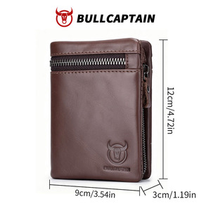 BULLCAPTAIN Custom <b>Mens</b> <b>Wallets</b> Luxury Genuine Leather Blocking <b>RFID</b> <b>Wallet</b> Card Holder Bifold Slim Money Purse <b>WALLETS</b> - Product Image 6