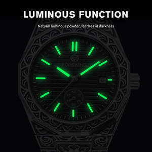 นาฬิกาข้อมือผู้ชายสุดหรู ระบบจักรกลอัตโนมัติ ตัวเรือนสแตนเลส หน้าปัดกระจก กันน้ำ พร้อมฟังก์ชั่นวันที่อัตโนมัติ ขายดี - Product Image 3