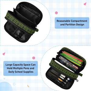 Étui à crayons personnalisé en polyester imperméable avec motif Ulu vert hawaïen, poche en PVC, pour filles et garçons, avec logo personnalisé par sublimation, pour enfants - Product Image 5