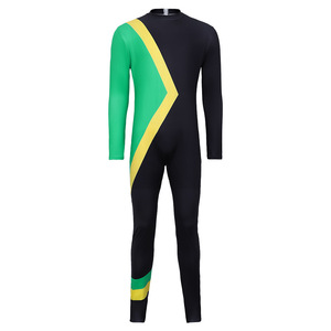 Traje de cosplay del equipo de motos de nieve jamaicano, traje de cuerpo entero unisex de manga larga para adultos, para actuaciones en escenario - Product Image 1
