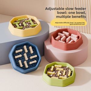 Automatic Modern Adjustable Difficulty Anti-Choke Tip-Proof Detachable Slow <b>Feeder</b> Bowl Dogs <b>Cats</b> Easy Clean Non-Slip Bottom - Product Image 1