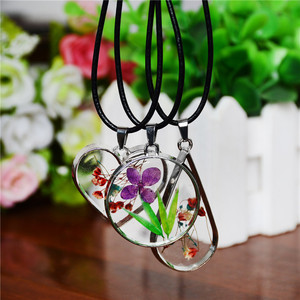 Vòng Cổ Hoa Thật Ép Mặt Dây Chuyền Giọt Nước Mắt Nhựa Epoxy Thủ Công - Product Image 6