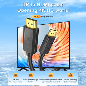 Cable Mindpure 4K DP <span class=keywords><strong>a</strong></span> <span class=keywords><strong>HDMI</strong></span> Macho <span class=keywords><strong>a</strong></span> Macho, Cable Unidireccional con Bloqueo para <span class=keywords><strong>DisplayPort</strong></span> <span class=keywords><strong>a</strong></span> <span class=keywords><strong>HDMI</strong></span> para PC, Laptop, Monitor, Proyector - Product Image 2