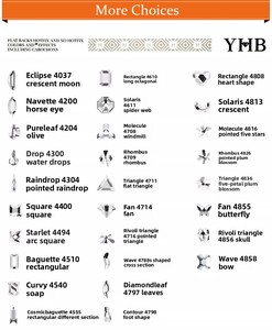 YHB Brillantin Kristall Nagelcharms Flache Rückseite Hotfix Rhombus-förmige Strass-Steine für Schuhe, Taschen, Handys, Stoffe und Kleidung - Product Image 3