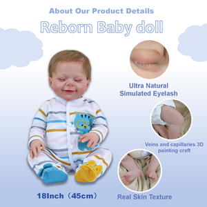 Poupées Reborn Kindure de 18 pouces, corps souple, grandes poupées garçons, peau peinte en 3D, poupées Reborn bébé réalistes, jouets pour enfants - Product Image 6