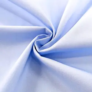 35% Cotton Shirt Anti-static Anti-wrinkle Fabric Poplin Woven Fabric in Stock 65% Polyester White Shirts Men Plain Dyed