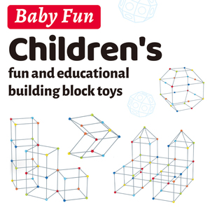 Ensembles de blocs de construction bricolage <span class=keywords><strong>château</strong></span> Construction jouet tente pour enfants jeu intérieur jouets éducatifs créatifs rose bleu - Product Image 3