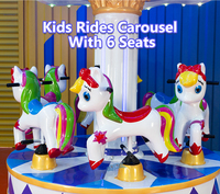 6 Places Centre Commercial D'affaires Manege Attraction Enfants Amusement Manèges Merry Go Round Carrousel Pour Enfants Aire De Jeux