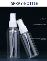 Flacon pulvérisateur en plastique PET à paroi épaisse transparente 30ml 50ml 60ml 100ml 150ml 200ml Brume fine de luxe pour emballage cosmétique
