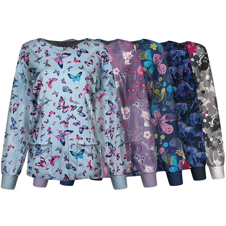 Tops con estampado de animales para mujer, ropa de poliéster de manga larga para otoño