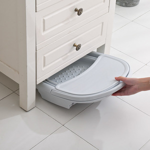 Bassin pliable multifonctionnel portable pour bain de pieds domestique avec couvercle isolant épaissi – Seau de lavage des pieds en plastique - Product Image 4