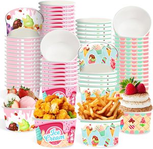 Hot Sale Food Grade Oz Various Personalized Biodegradable Paper Custom 3oz Ice Cream Cups with Lid Spoon