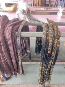 Designer <strong>Vintage</strong> Leather Gothic Hip Hop Jeweled <strong>Belt</strong> With Square <strong>Belt</strong> Buckles Custom Designer Handmade Studded Rivets Jeans <strong>Belt</strong> - Product Image 2