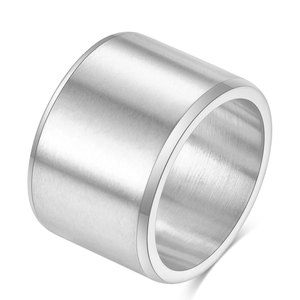 Men's Stainless Steel <b>Ring</b> 15mm Matte Brushed Finish Geometric Shape Gift Jewelry - Product Image 2