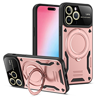 Étui multifonctionnel pour téléphone portable à grande fenêtre pour iPhone 15 Pro max avec étui de protection antichoc pour béquille