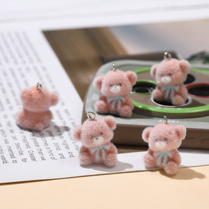 Pendentif ours floqué mignon, petit porte-clés DIY, breloque de téléphone, décoration - Product Image 1