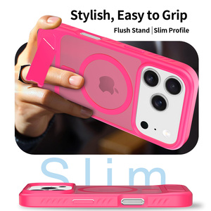 Funda <span class=keywords><strong>de</strong></span> Lujo 2026 con Soporte Magnético para iPhone 17 Pro Max, Carcasa Rígida <span class=keywords><strong>de</strong></span> TPU y PC, Acabado Mate Esmerilado, Fundas para iPhone - Product Image 5