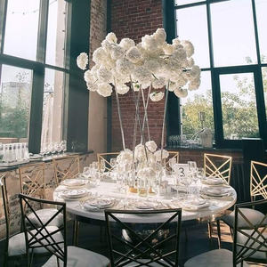 Sillas de lujo de acero inoxidable doradas para banquetes, sillas de lujo para bodas y banquetes al mejor precio - Product Image 3