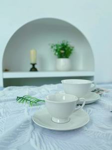 ชุดกาแฟเซรามิก BCeramic Bone China พร้อมจานรอง ลายเพ้นท์มือขอบทอง สไตล์อเมริกัน หรูหรา 220 มล. สำหรับงานแต่งงาน รับทำโลโก้ตามสั่ง - Product Image 5