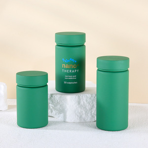 ソフトタッチマットグリーンソリッドカスタマイズプラスチックパウダーサプリメントスポーツ栄養製品キャニスター用ビタミンボトル - Product Image 2