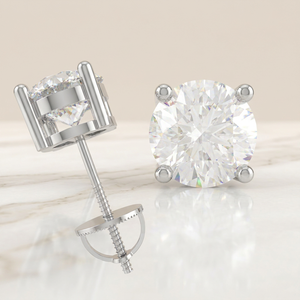 Pendientes de Moissanita Redondos con Corte Brillante OEM, Base Redonda de Plata 925 con Cierre de Rosca para Uso Diario Unisex - Product Image 6