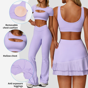 Nuova Collezione di Abbigliamento Sportivo in Nylon e Spandex, <span class=keywords><strong>Tuta</strong></span> Sportiva Casual Personalizzabile <span class=keywords><strong>per</strong></span> Donne, Completi <span class=keywords><strong>da</strong></span> Palestra <span class=keywords><strong>per</strong></span> <span class=keywords><strong>Donna</strong></span> - Product Image 2