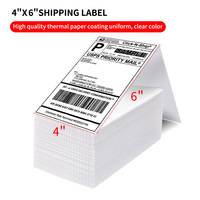 Étiquette thermique pliable autocollante imperméable 4*6 pour étiquettes d'expédition et suivi d'entrepôt, provenant d'une usine chinoise