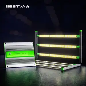 BESTVA Lampu Tumbuh Hidroponik 1000W, Lampu Tumbuh Rumah Kaca Bilah Lampu Pertumbuhan Hidroponik Dapat Diredupkan Lm301b 301H MW Spektrum Penuh